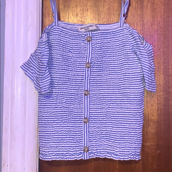 Blue and White Stripped Button Down Shirt - Picture 2 of 3